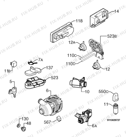 Взрыв-схема посудомоечной машины Zanussi ZDI6053W - Схема узла Electrical equipment 268